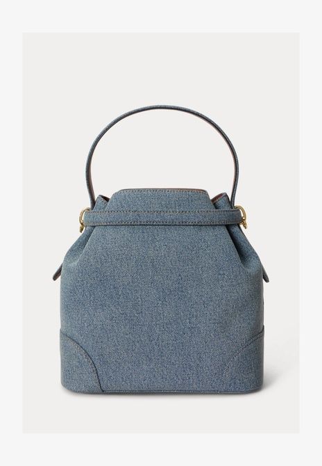 RALPH LAUREN Washed Denim Medium Blaike Bucket Bag Handbag BLUE 431P10498-001 &mdash; фото 4 из 7