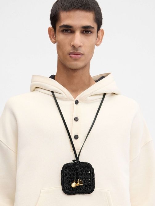 Jacquemus The Spiaggia wallet &mdash; Raffia AirPods holder BLACK 251SL143-3219-990 &mdash; фото 4 з 4