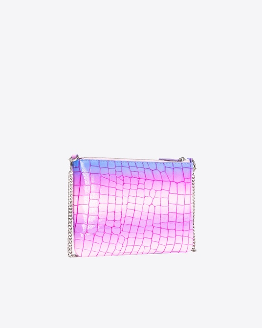 PINKO Galleria shiny fade-effect croc-print Classic Flat Love Bag PINK / PURPLE-OLD SILVER Pinko — Фото, Картинка BAG❤BAG Придбати оригінал Україна, Київ, Житомир, Львів, Одеса ❤bag-bag.com.ua