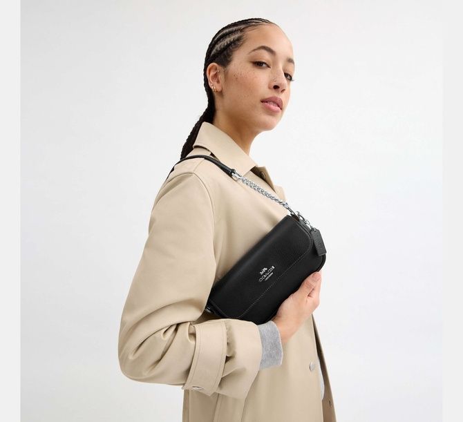 COACH Hailey Flap Bag SILVER / BLACK CAN72 &mdash; фото 3 из 6