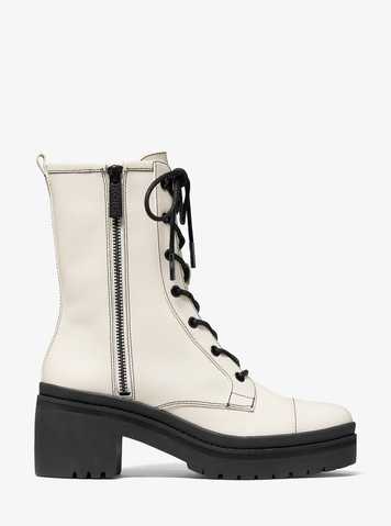 michael michael kors anaka leather combat boot