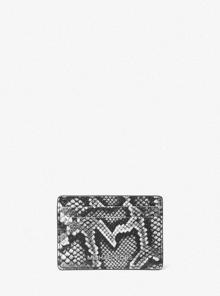 Jet Set Small Snake Embossed Card Case BLACK MICHAEL KORS — Фото, Картинка BAG❤BAG Купить оригинал Украина, Киев, Житомир, Львов, Одесса ❤bag-bag.com.ua