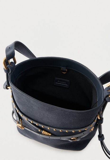 Pinko Bucket Belt Mini Handbag Grigio Asfalto / Gold-Coloured 106340A0F6-I47Q &mdash; фото 3 з 4