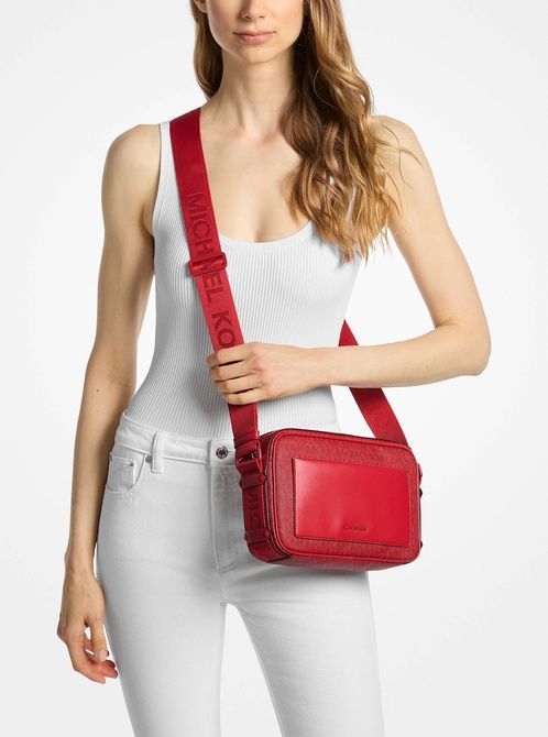 MICHAEL KORS Maeve Large Signature Logo Crossbody Bag CRIMSON MULTI 32T5T5VC9B &mdash; фото 3 из 3