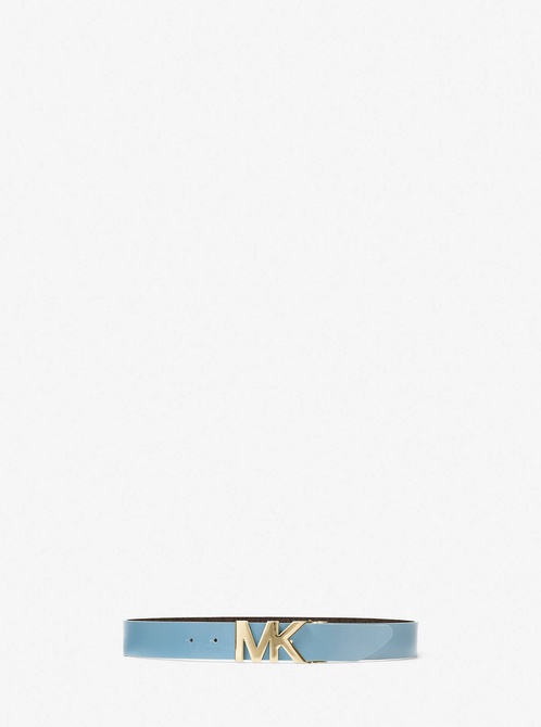 Reversible Logo and Leather Waist Belt BROWN / CHAMBRAY MICHAEL KORS — Фото, Картинка BAG❤BAG Купить оригинал Украина, Киев, Житомир, Львов, Одесса ❤bag-bag.com.ua