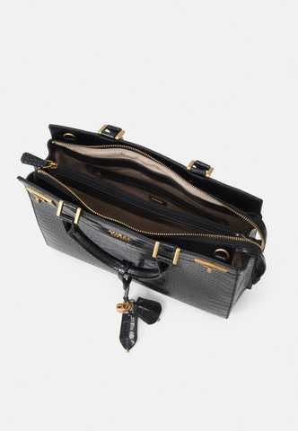 GUESS Katey Croc Luxury Satchel, Black
