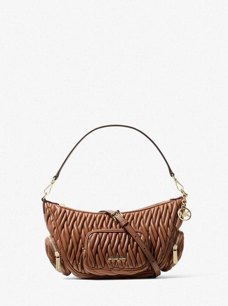 MICHAEL KORS Merritt Matelass&eacute; Convertible Crossbody Bag LUGGAGE 35S6G0WC1Y &mdash; фото 1 из 3