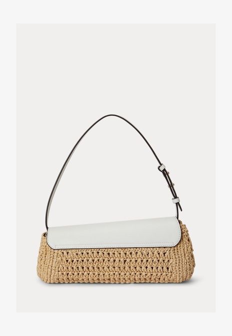 RALPH LAUREN Straw-Leather Medium Tasha East-West Bag Handbag Natural / White 431P10501-001 &mdash; фото 4 з 8