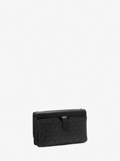 Jet Set Small Studded Faux Leather and Logo Smartphone Crossbody Bag BLACK MICHAEL KORS — Фото, Картинка BAG❤BAG Купить оригинал Украина, Киев, Житомир, Львов, Одесса ❤bag-bag.com.ua