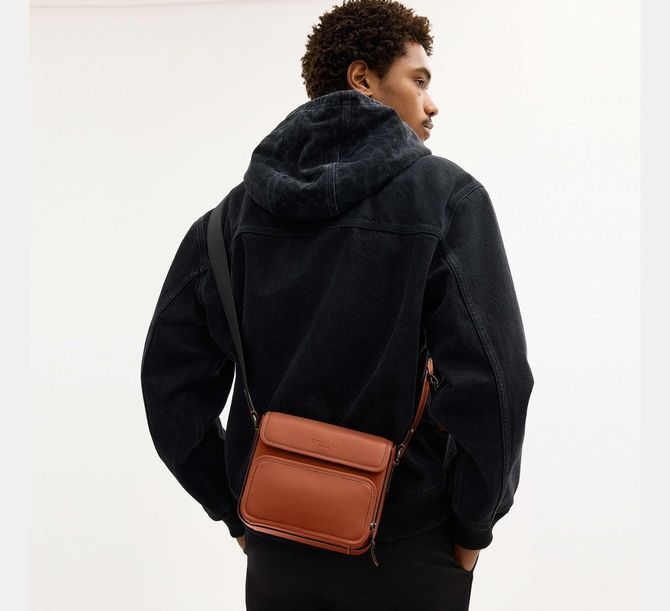 COACH Sullivan Flap Crossbody Bag Gunmetal / Tan CDB62 &mdash; фото 2 з 4