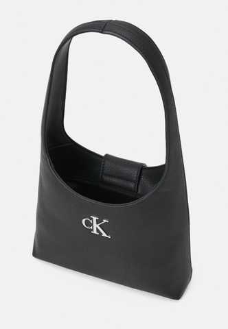 MINIMAL MONOGRAM SHOULDER BAG Woman Black