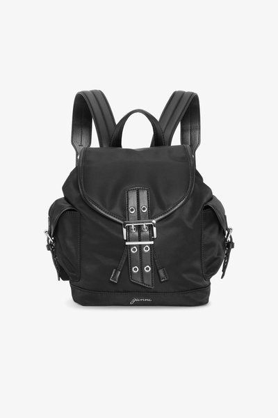 GANNI Black Small Bucky Nylon Backpack BLACK A6528 &mdash; фото 1 из 2