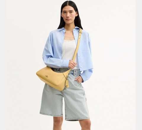 ᐉ COACH Ella Small Shoulder Bag Gold / Soft Yellow CDV36 — купить