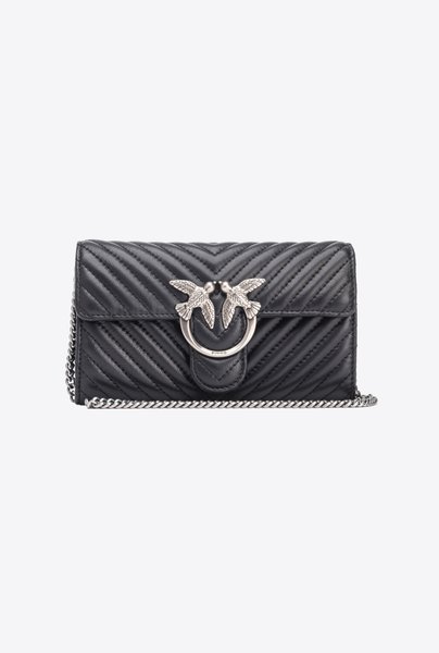 Love Bag One Wallet Chevron BLACK-OLD SILVER Pinko — Фото, Картинка BAG❤BAG Купить оригинал Украина, Киев, Житомир, Львов, Одесса ❤bag-bag.com.ua