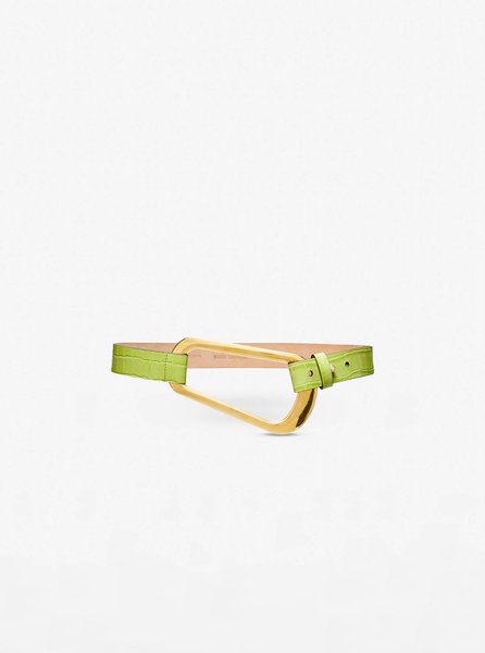 Angelina Crocodile Embossed Leather Belt LIME MICHAEL KORS — Фото, Картинка BAG❤BAG Купить оригинал Украина, Киев, Житомир, Львов, Одесса ❤bag-bag.com.ua