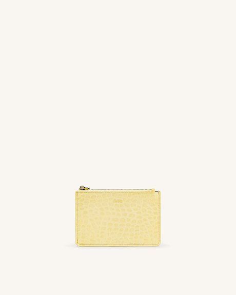 JW PEI Quinn Zipped Card Holder Light Yellow Croc BG61091JWP &mdash; фото 1 з 3