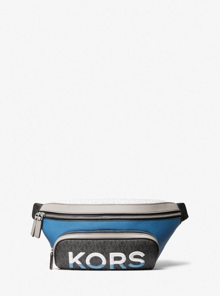 Cooper Embroidered Two-Tone Logo and Leather Belt Bag BLUE Michael Kors Mens — Фото, Картинка BAG❤BAG Купить оригинал Украина, Киев, Житомир, Львов, Одесса ❤bag-bag.com.ua