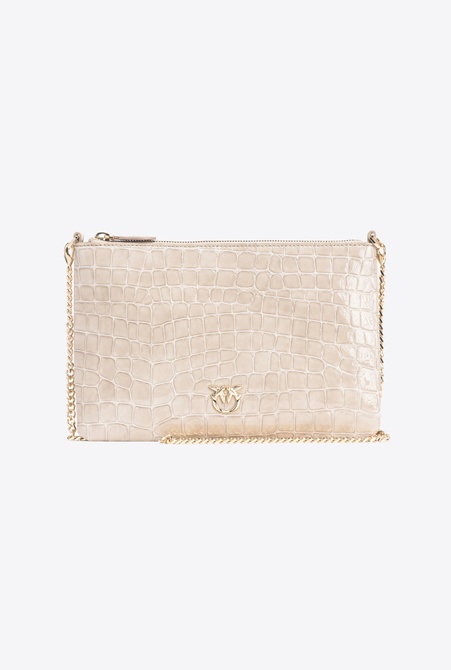 PINKO Galleria shiny croc-print Classic Flat Love Bag GOLD Pinko — Фото, Картинка BAG❤BAG Придбати оригінал Україна, Київ, Житомир, Львів, Одеса ❤bag-bag.com.ua