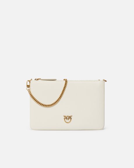 Classic Flat Love Bag Simply WHITE+WHITE-ANTIQUE GOLD Pinko — Фото, Картинка BAG❤BAG Придбати оригінал Україна, Київ, Житомир, Львів, Одеса ❤bag-bag.com.ua