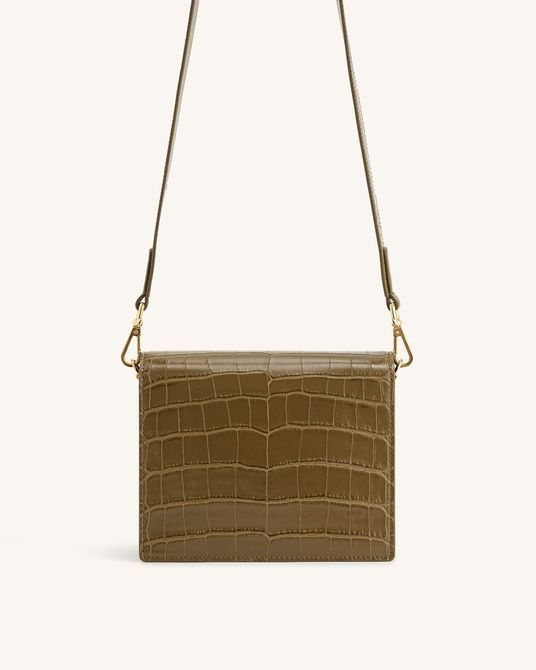 JW PEI Mini Flap Crossbody Dark Olive Croc BG70112JWP &mdash; фото 4 из 5
