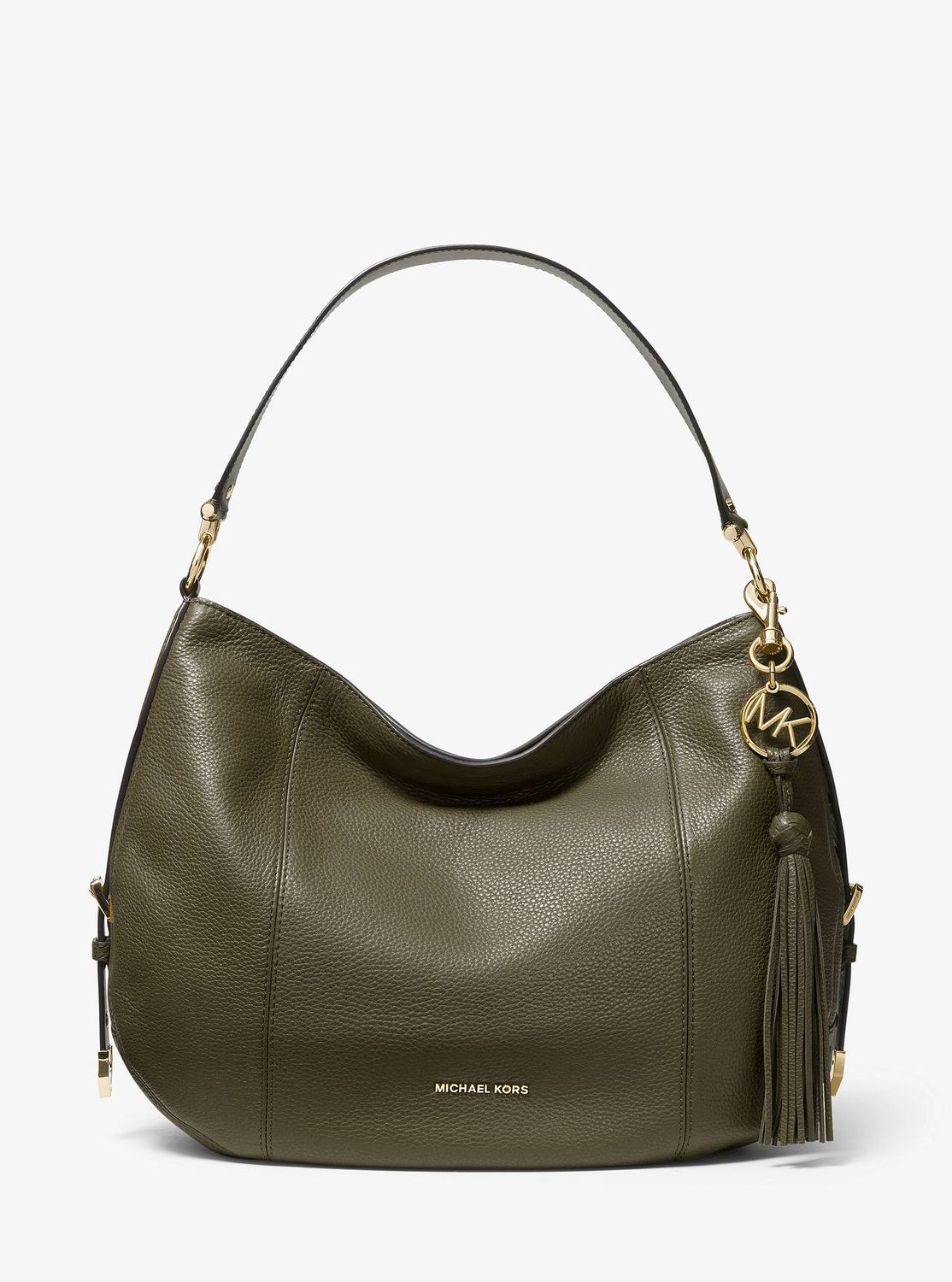 brooke large pebbled leather shoulder bag michael kors