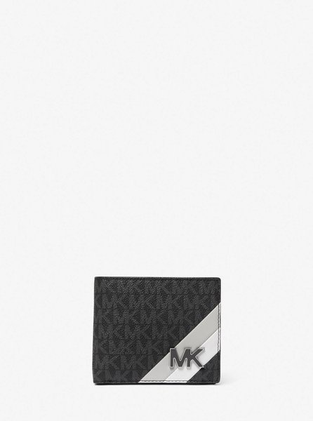 Hudson Logo Stripe Billfold Wallet Aluminum MICHAEL KORS — Фото, Картинка BAG❤BAG Купить оригинал Украина, Киев, Житомир, Львов, Одесса ❤bag-bag.com.ua