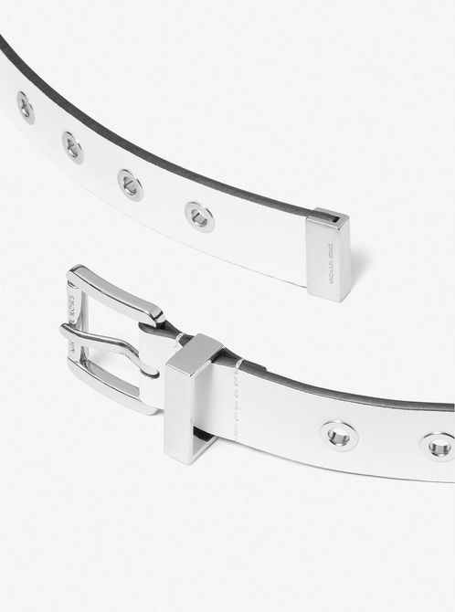 MICHAEL KORS Grommeted Leather Belt OPTIC WHITE MKWB548332 &mdash; фото 2 з 2