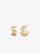 14K Gold-Plated Brass Pavé Logo Small Hoop Earrings GOLD MICHAEL KORS — 1/2 Фото, Картинка BAG❤BAG Придбати оригінал Україна, Київ, Житомир, Львів, Одеса ❤bag-bag.com.ua