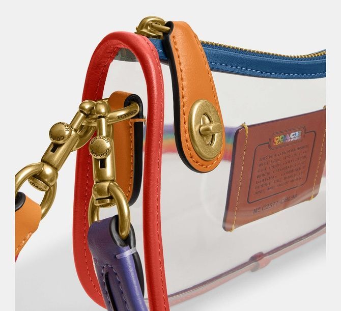 COACH Stadium Swinger Bag Signature canvas / Brass / Rainbow Multi CBL98 &mdash; фото 9 из 9