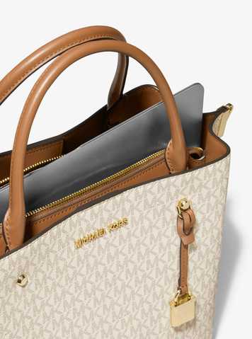 MICHAEL KORS® ᐉ Arielle Large Logo Satchel 【VANILLA / ACORN】 Ціна 11 572  грн — Наличие уточняйте #30H9GI5S3B Купити в інтернет-магазині BAG❤BAG •  Київ, Львів, Одеса, Харків, Житомир • Доставка по всій Україні!