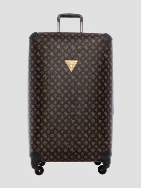 Wilder Peony logo 28" 4-Wheel Suitcase BROWN GUESS — Фото, Картинка BAG❤BAG Купить оригинал Украина, Киев, Житомир, Львов, Одесса ❤bag-bag.com.ua