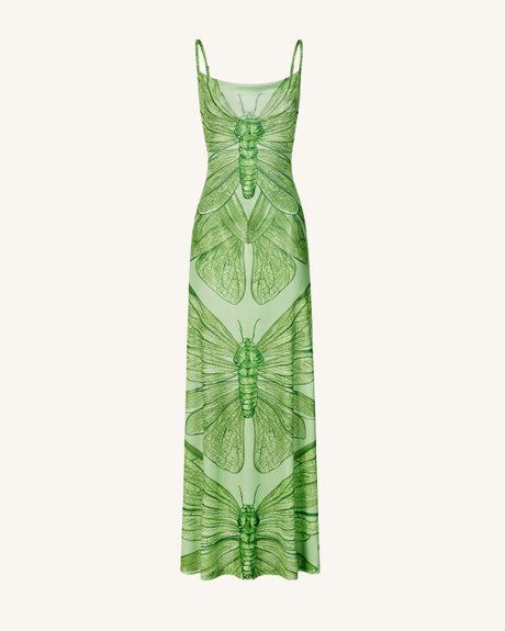 JW PEI Dragonfly Totem Maxi Dress GREEN BG123979JWP &mdash; фото 1 из 4