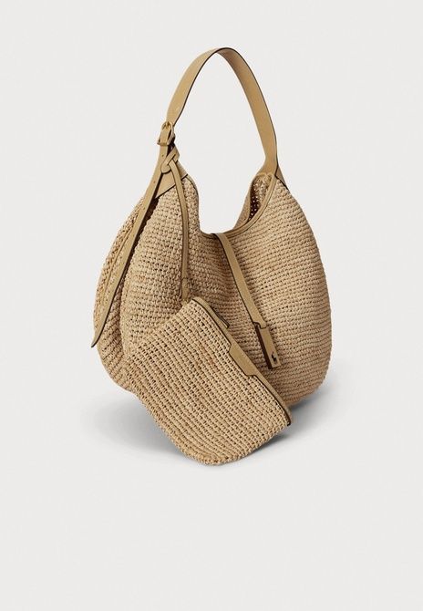 RALPH LAUREN Polo Id Raffia Large Shoulder Bag Tote Bag Natural NATURAL 428P01449-001 &mdash; фото 4 из 5