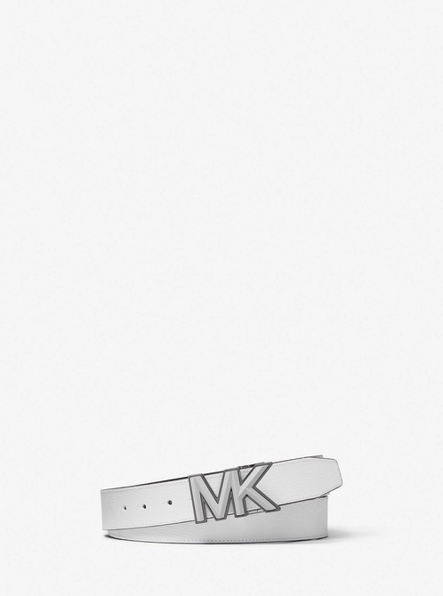 Logo Buckle Leather Belt BRIGHT WHT MICHAEL KORS — Фото, Картинка BAG❤BAG Купить оригинал Украина, Киев, Житомир, Львов, Одесса ❤bag-bag.com.ua