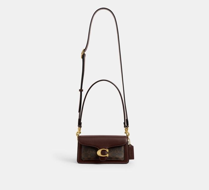 COACH Tabby Shoulder Bag 20 In Signature Canvas Brass / Maple CY200 &mdash; фото 11 з 12