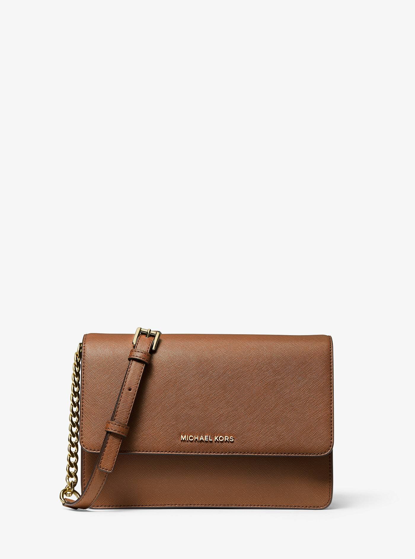 logo saffiano leather crossbody bag