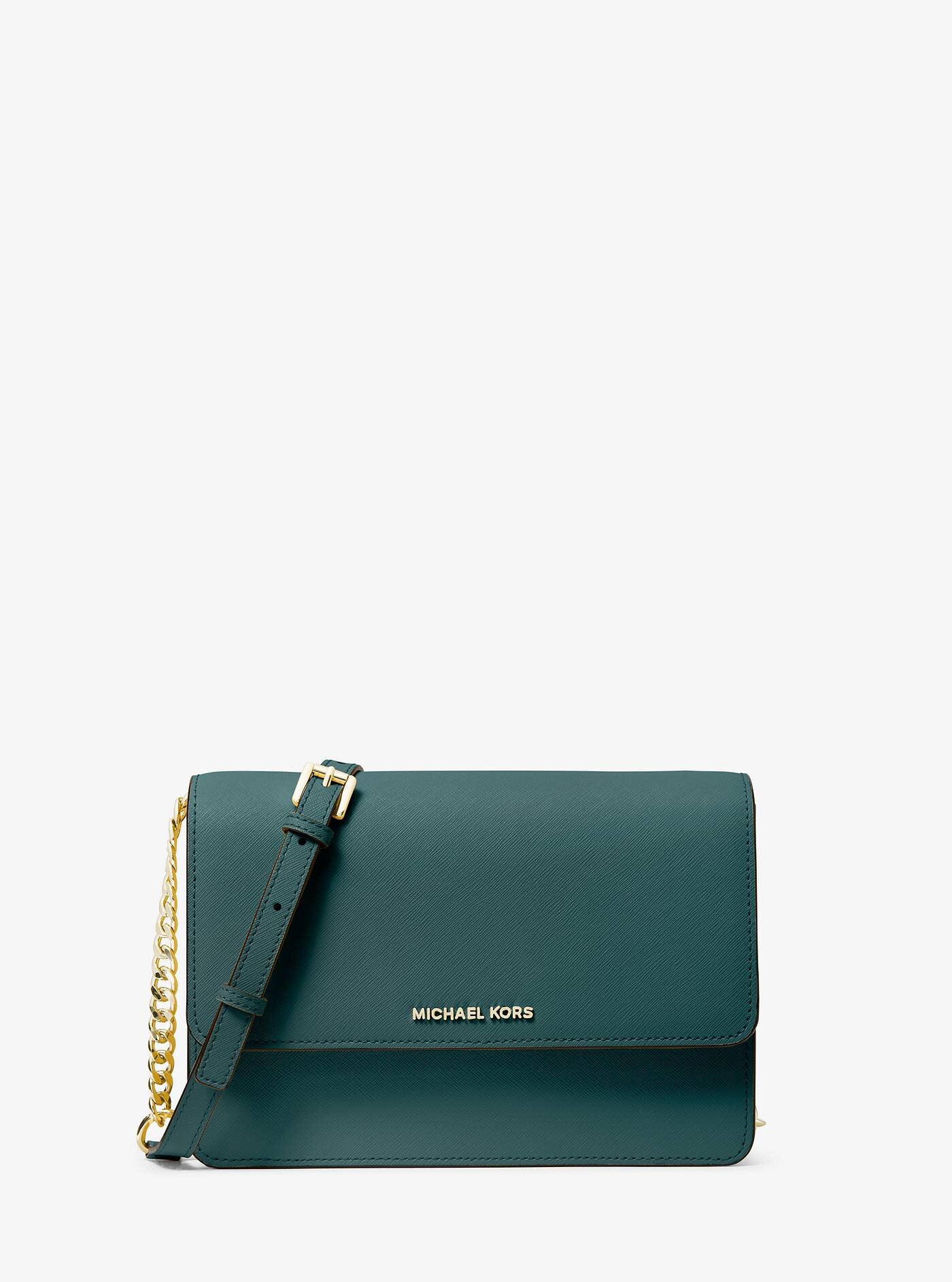 logo saffiano leather crossbody bag